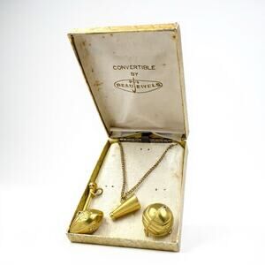 Beau Jewelers Vintage Cheerleader Gold Set Megaphone Vintage Football